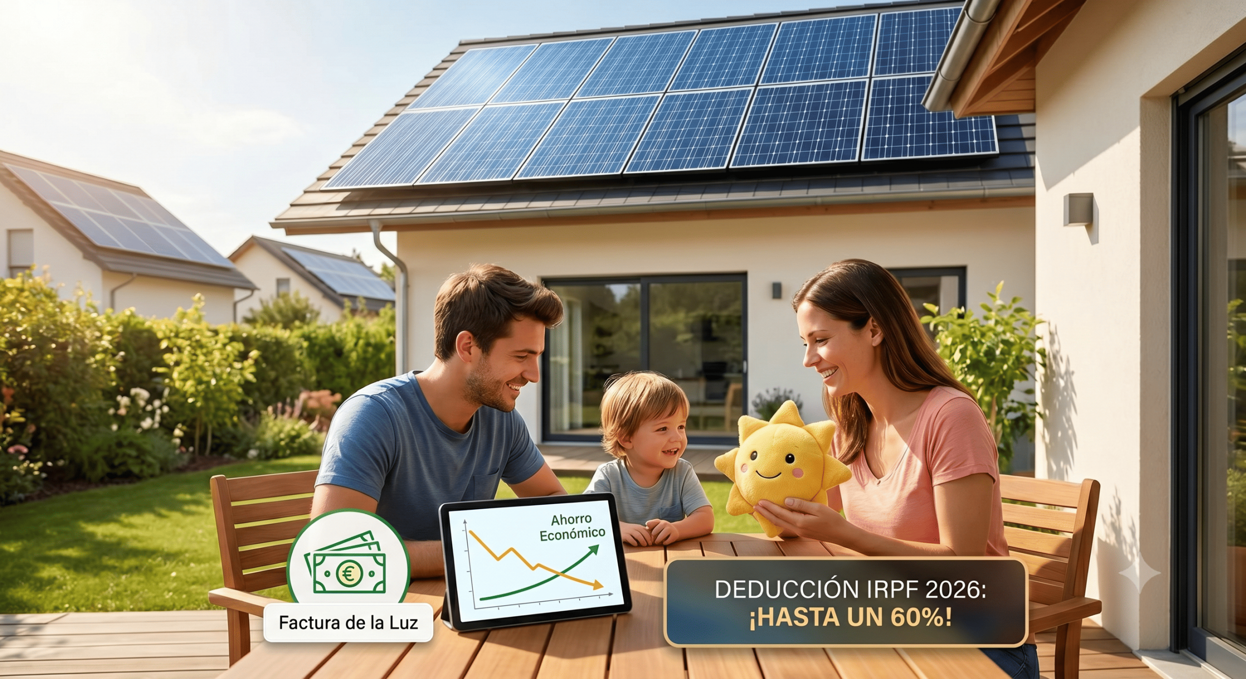 vivienda con instalación solar que disfruta de deducciones fiscales en la rento por placas solares
